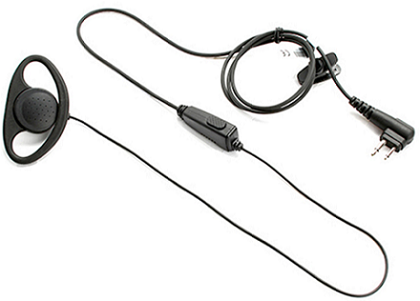 D-shaped ear hook two-way radio earpieces